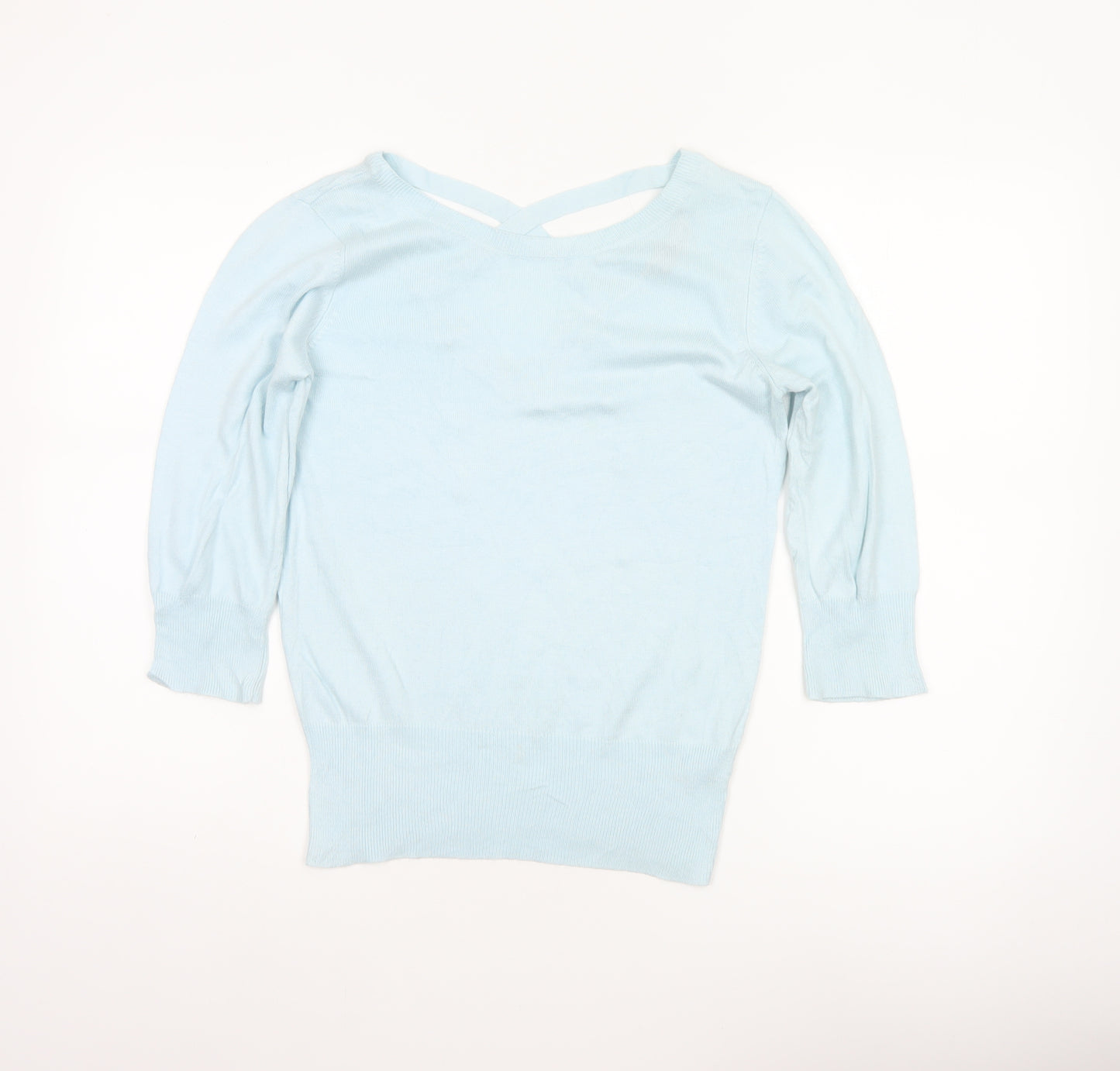 Dorothy Perkins Women Blue UK 10 Pullover V Back Knit Jumper
