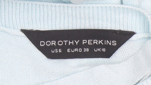 Dorothy Perkins Women Blue UK 10 Pullover V Back Knit Jumper