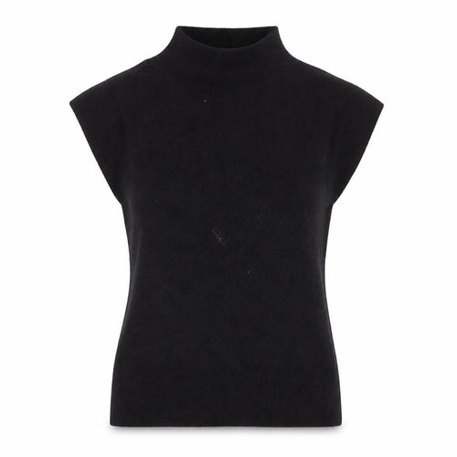 Wallis Women Black UK 12 Sleeveless High Neck Knit Jumper Vest Stretch