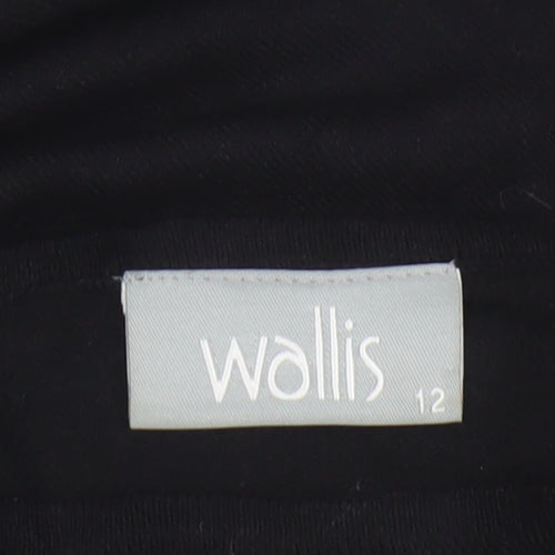 Wallis Women Black UK 12 Sleeveless High Neck Knit Jumper Vest Stretch