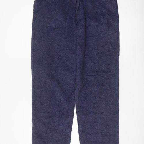 Linea Jeans Men's Blue 38L Cotton Blend Straight Trousers