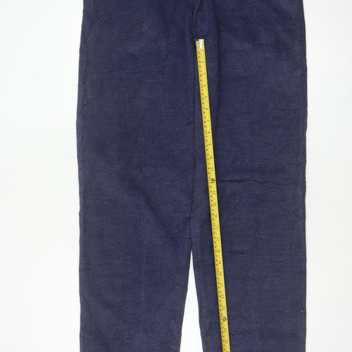 Linea Jeans Men's Blue 38L Cotton Blend Straight Trousers