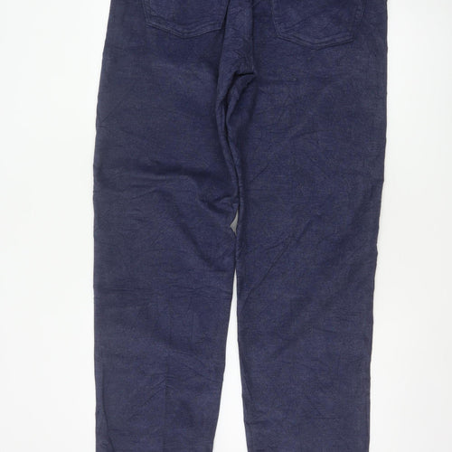 Linea Jeans Men's Blue 38L Cotton Blend Straight Trousers