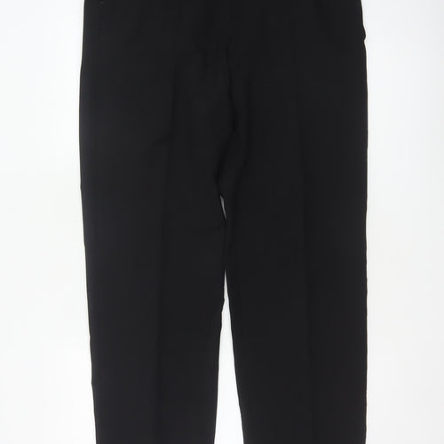 Marks and Spencer Men Black 34 Regular 29in Leg Flat Front Dress Trousers