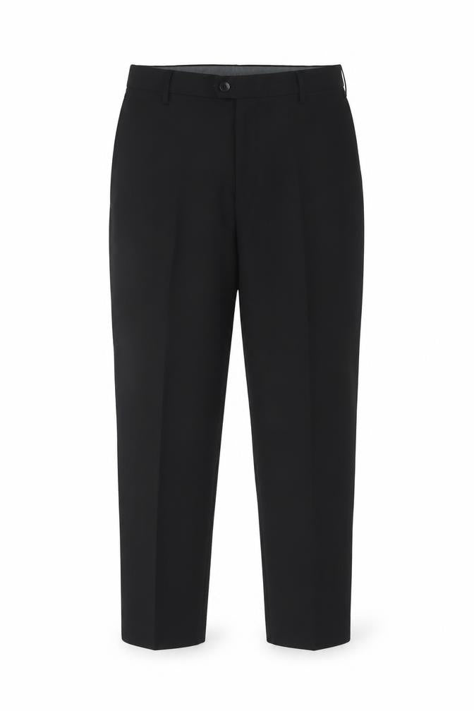 Marks and Spencer Men Black 34 Regular 29in Leg Flat Front Dress Trousers