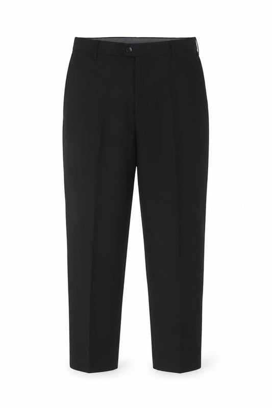 Marks and Spencer Men Black 34 Regular 29in Leg Flat Front Dress Trousers