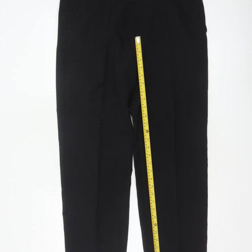 Marks and Spencer Men Black 34 Regular 29in Leg Flat Front Dress Trousers