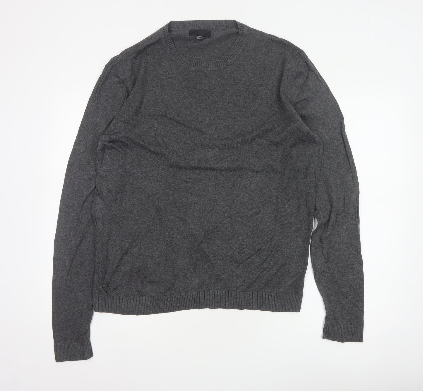 ASOS Men’s Grey L Cotton Blend Crew Neck Pullover Jumper