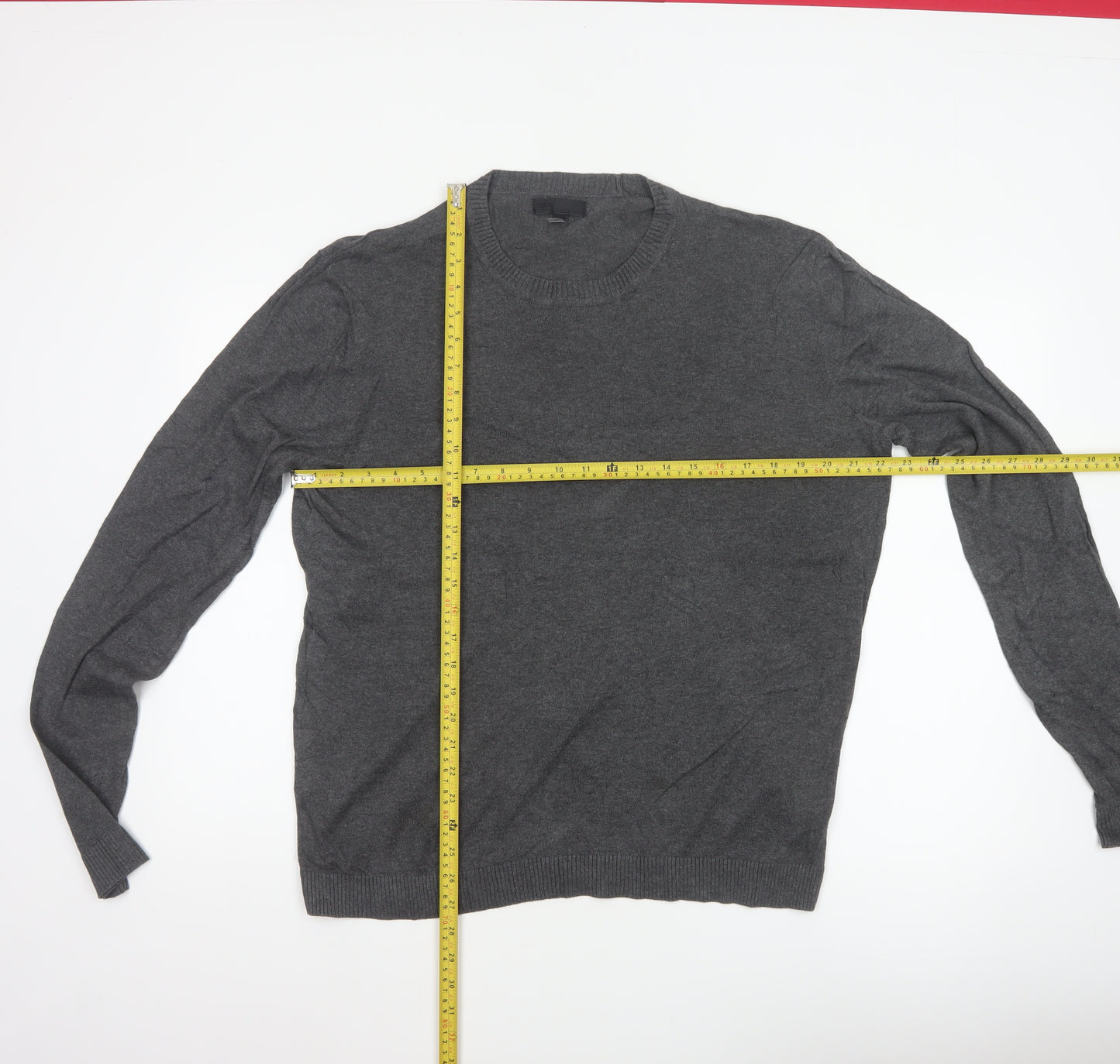 ASOS Men’s Grey L Cotton Blend Crew Neck Pullover Jumper