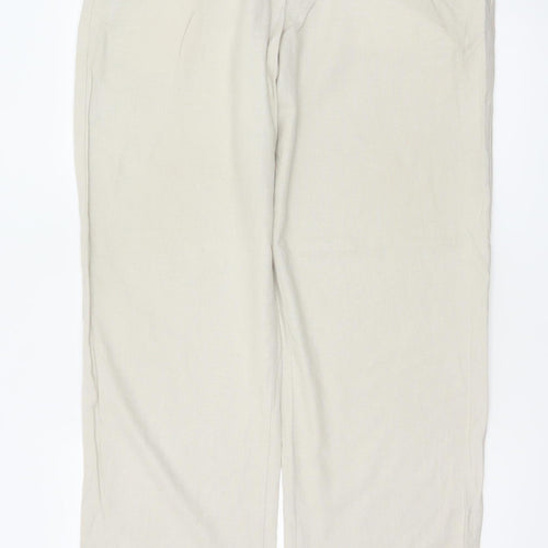 Marks and Spencer Men’s Beige Linen Blend Drawstring Trousers W34 L31