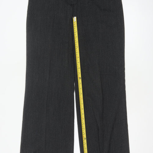 Wallis Women Black Size 12 Straight Leg Smart Stretch Trousers