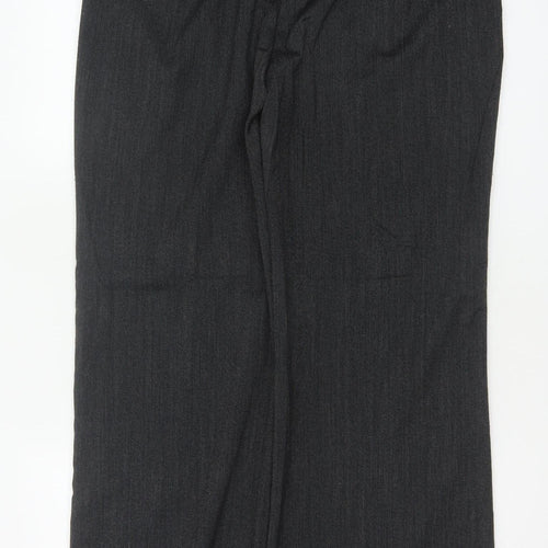 Wallis Women Black Size 12 Straight Leg Smart Stretch Trousers