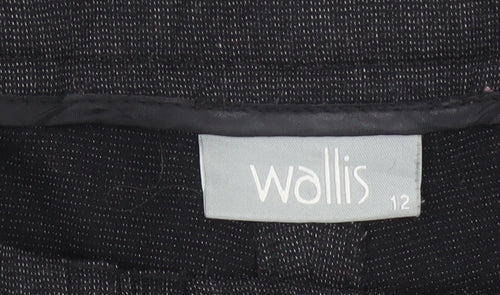 Wallis Women Black Size 12 Straight Leg Smart Stretch Trousers