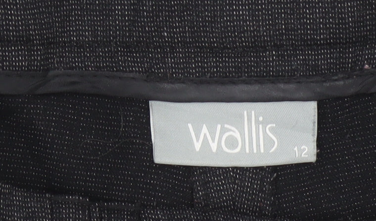 Wallis Women Black Size 12 Straight Leg Smart Stretch Trousers