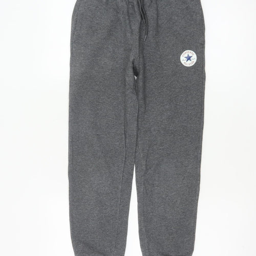 Converse Boys Grey Sweatpants Joggers 10-12 Years M Logo Fleece