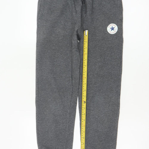 Converse Boys Grey Sweatpants Joggers 10-12 Years M Logo Fleece