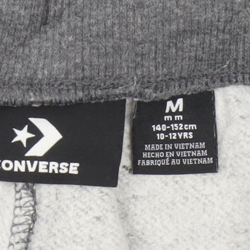 Converse Boys Grey Sweatpants Joggers 10-12 Years M Logo Fleece