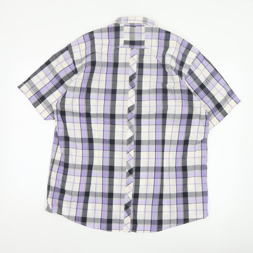 Lambretta Men’s XL Purple Plaid Short Sleeve Button-Up Shirt