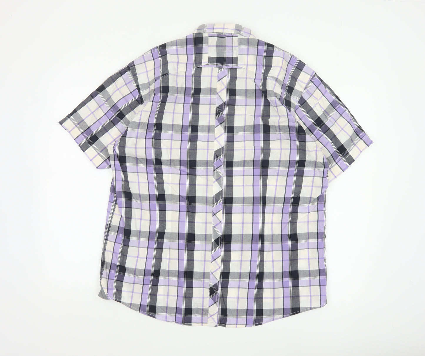 Lambretta Men’s XL Purple Plaid Short Sleeve Button-Up Shirt