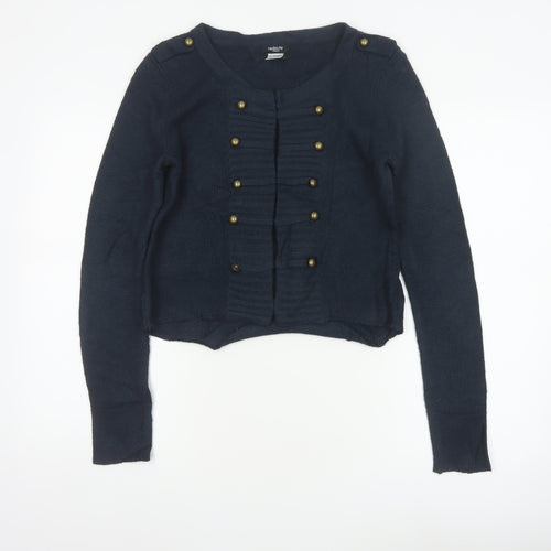 La Redoute Women Blue UK 10/12 Military Button Knit Cardigan