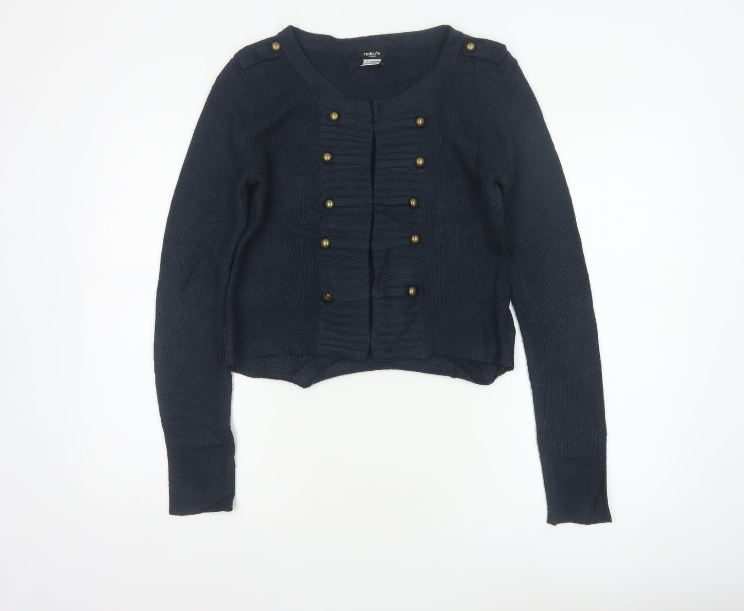 La Redoute Women Blue UK 10/12 Military Button Knit Cardigan