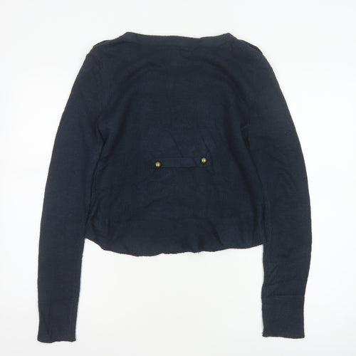 La Redoute Women Blue UK 10/12 Military Button Knit Cardigan