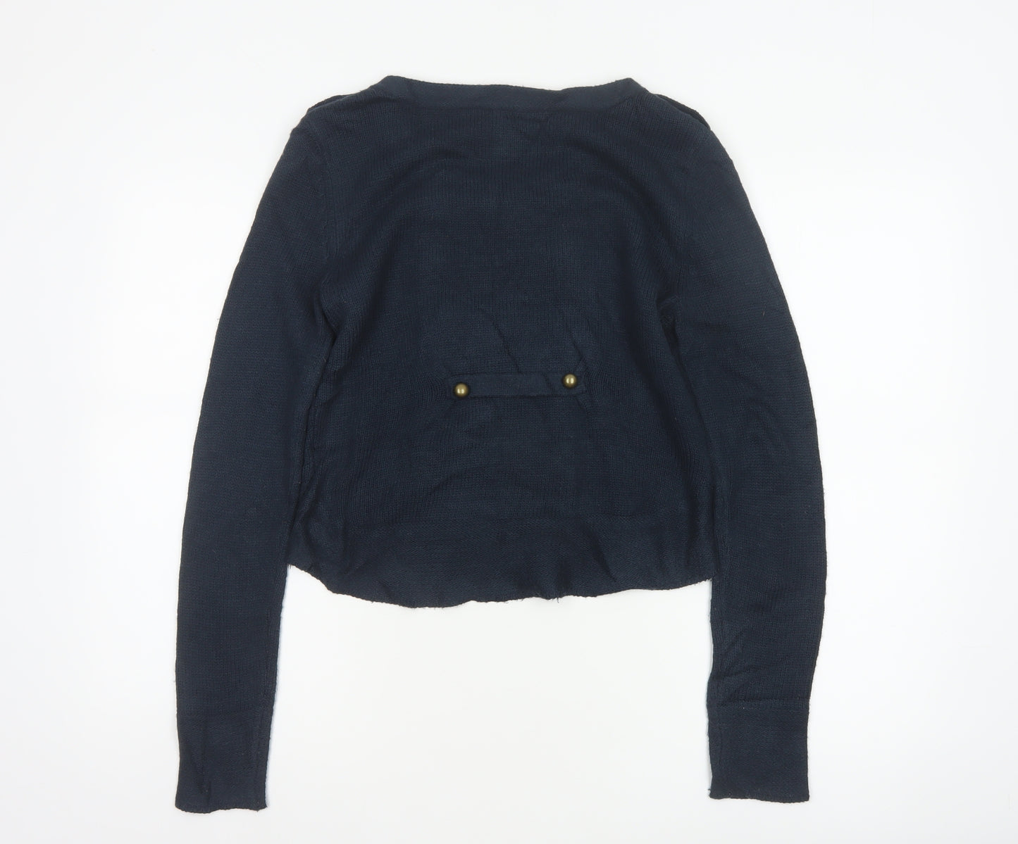 La Redoute Women Blue UK 10/12 Military Button Knit Cardigan