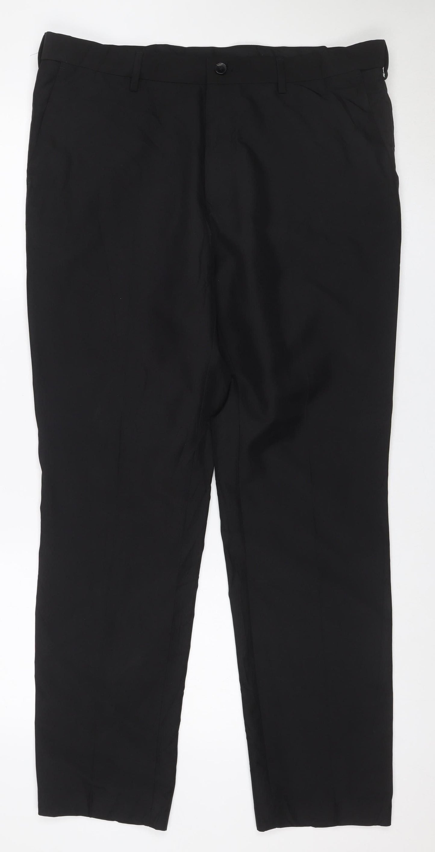 Marks & Spencer Men's Black 36 Regular Slim Fit Dress Trousers