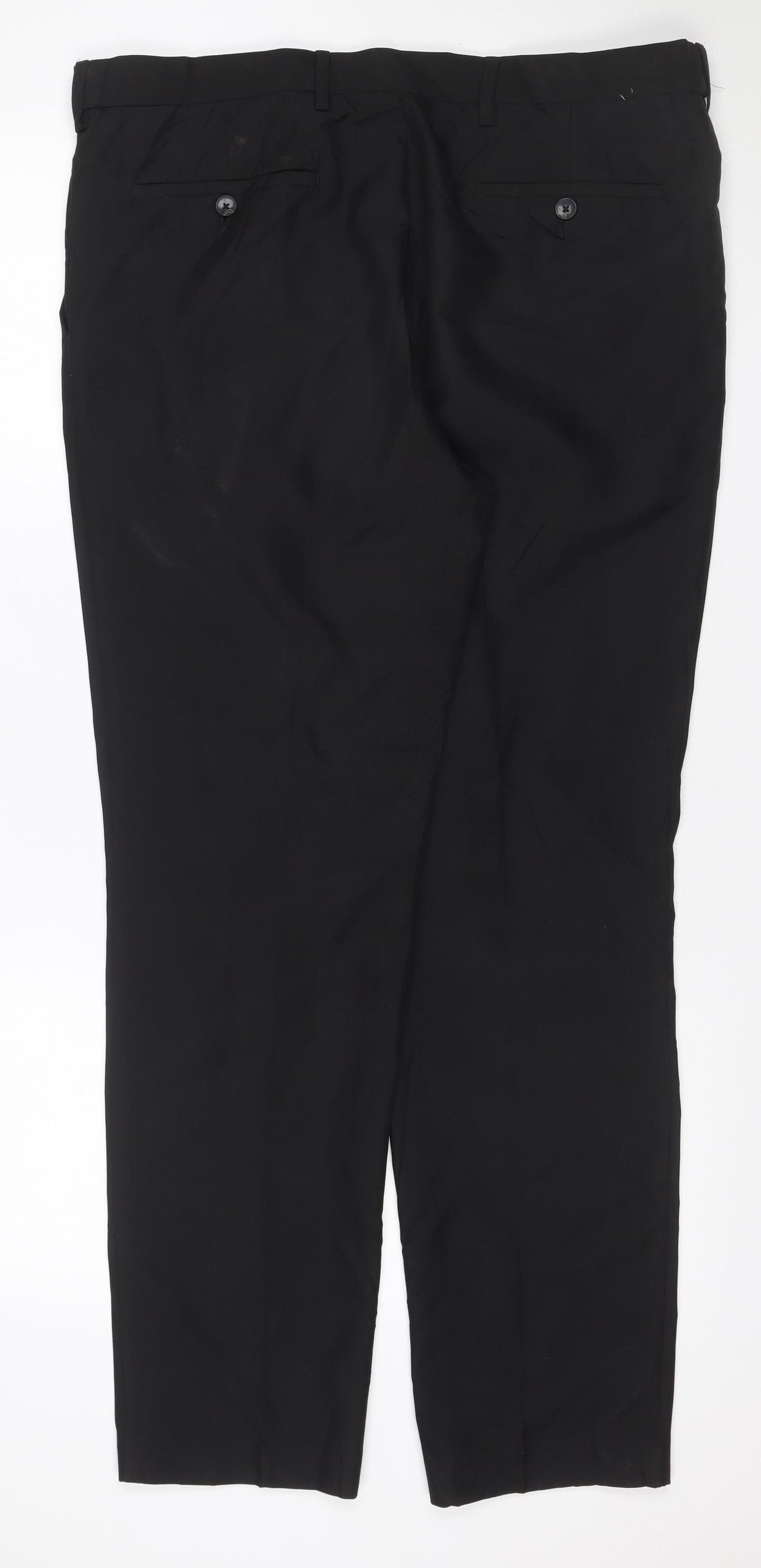 Marks & Spencer Men's Black 36 Regular Slim Fit Dress Trousers
