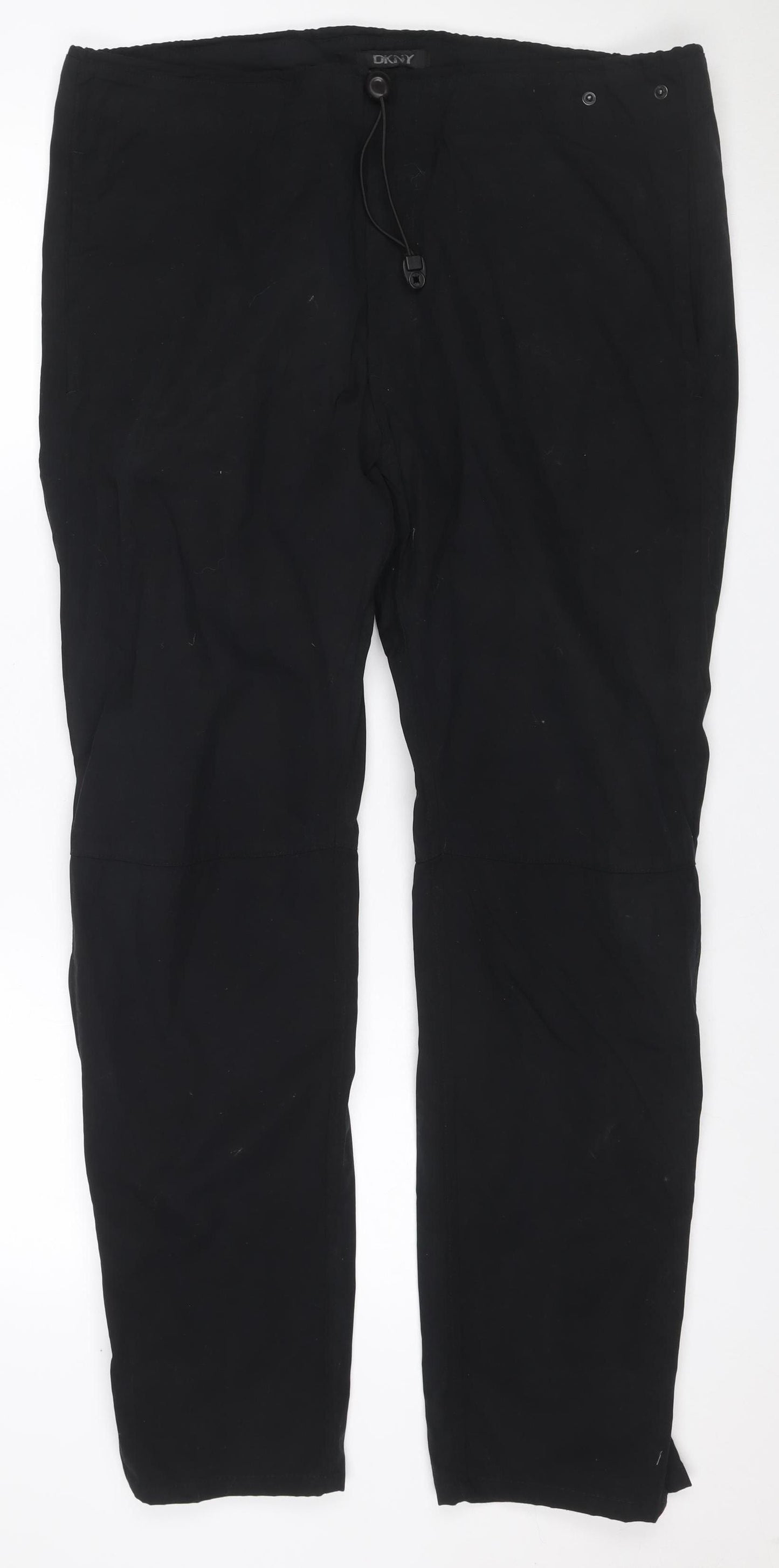 DKNY Men’s Black M Nylon Cotton Snow Trousers Elastic Waist Zip Pockets