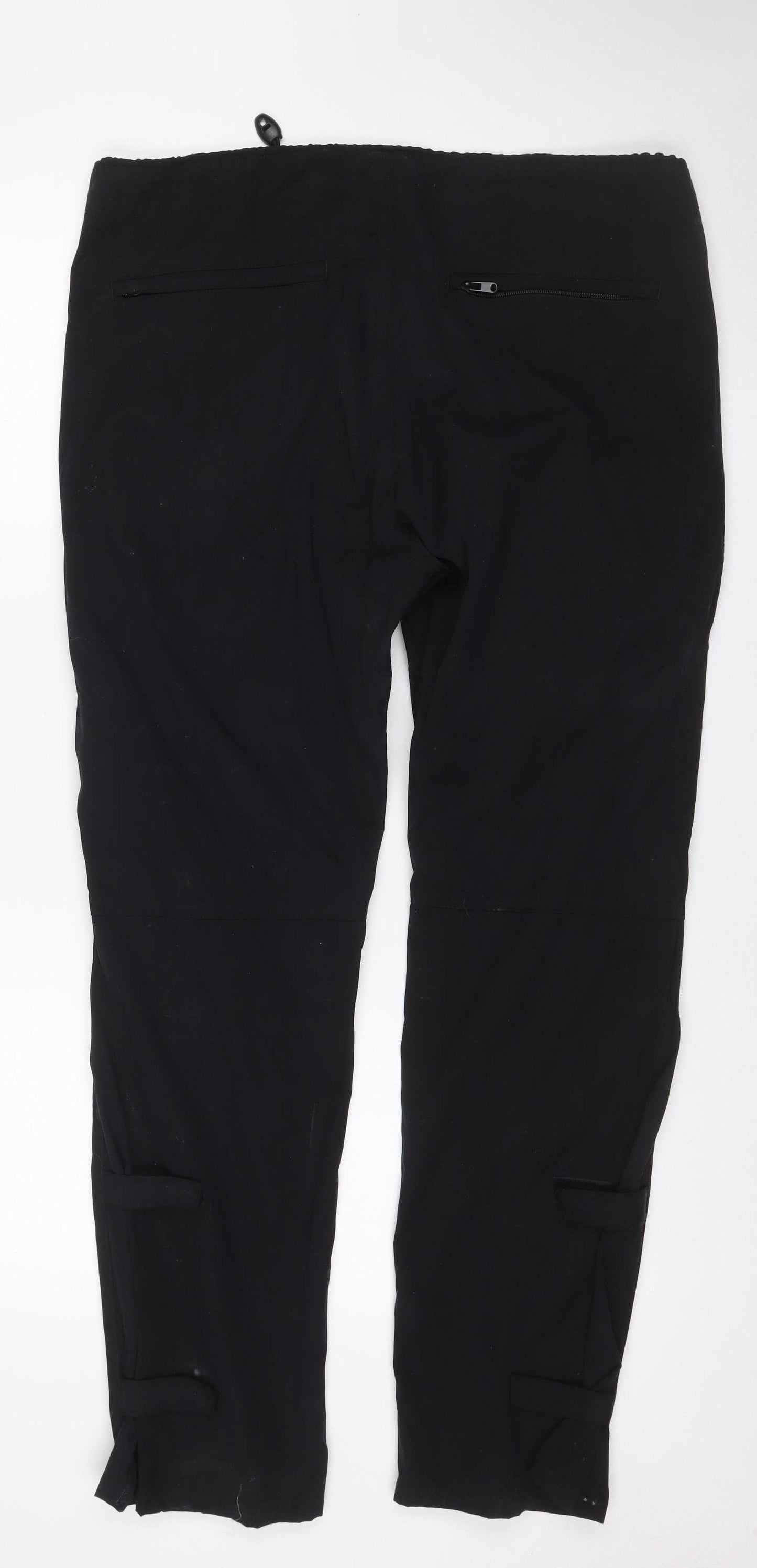 DKNY Men’s Black M Nylon Cotton Snow Trousers Elastic Waist Zip Pockets