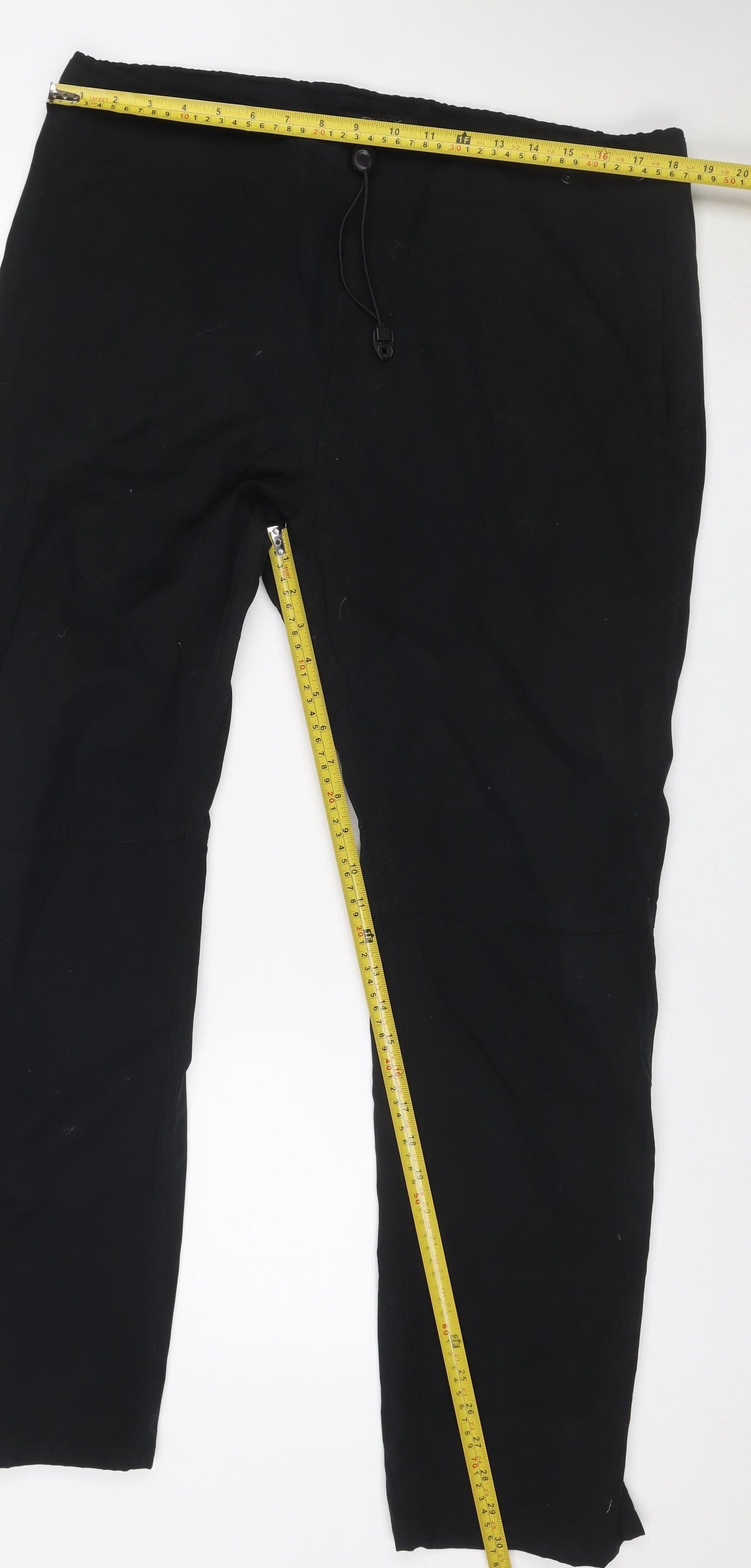 DKNY Men’s Black M Nylon Cotton Snow Trousers Elastic Waist Zip Pockets