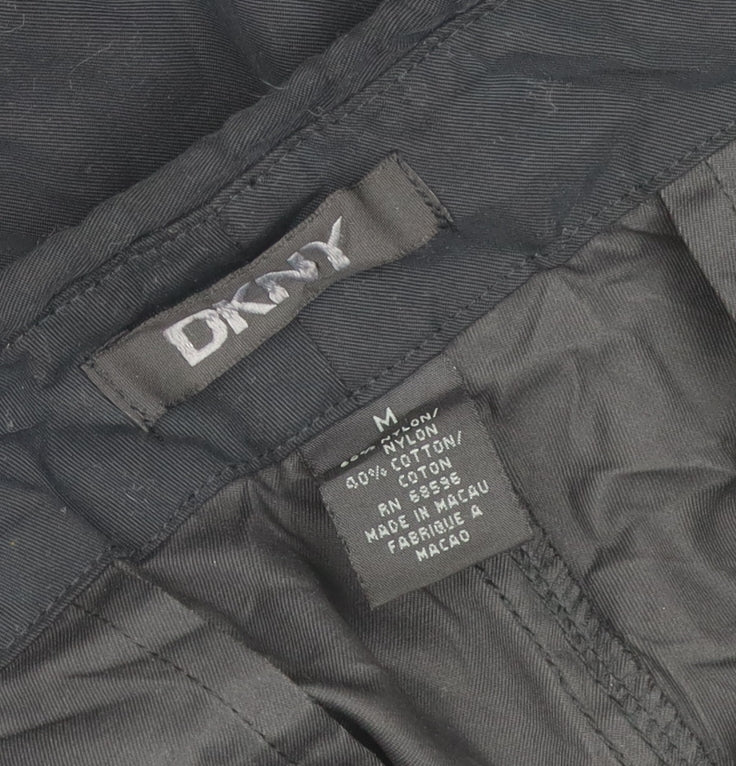 DKNY Men’s Black M Nylon Cotton Snow Trousers Elastic Waist Zip Pockets