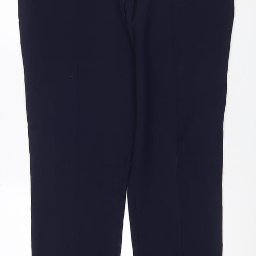 Marks & Spencer Men's Navy 40 Long Tailored Flat Front Dress Trousers