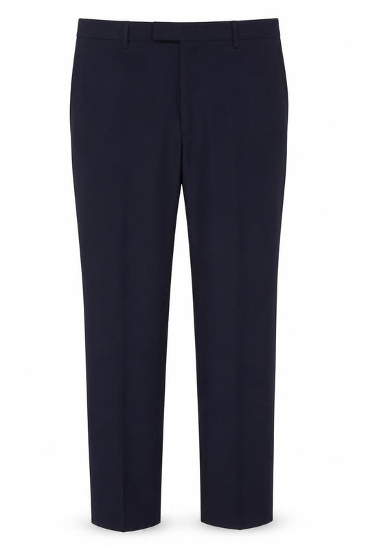 Marks & Spencer Men's Navy 40 Long Tailored Flat Front Dress Trousers
