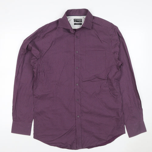 The Collection Debenhams Men Purple 15.5 Slim Geometric Shirt
