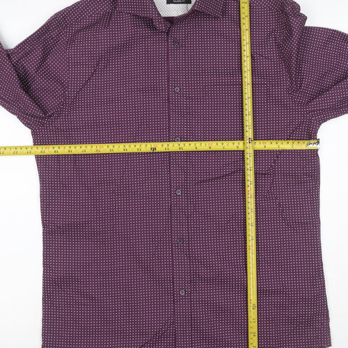 The Collection Debenhams Men Purple 15.5 Slim Geometric Shirt