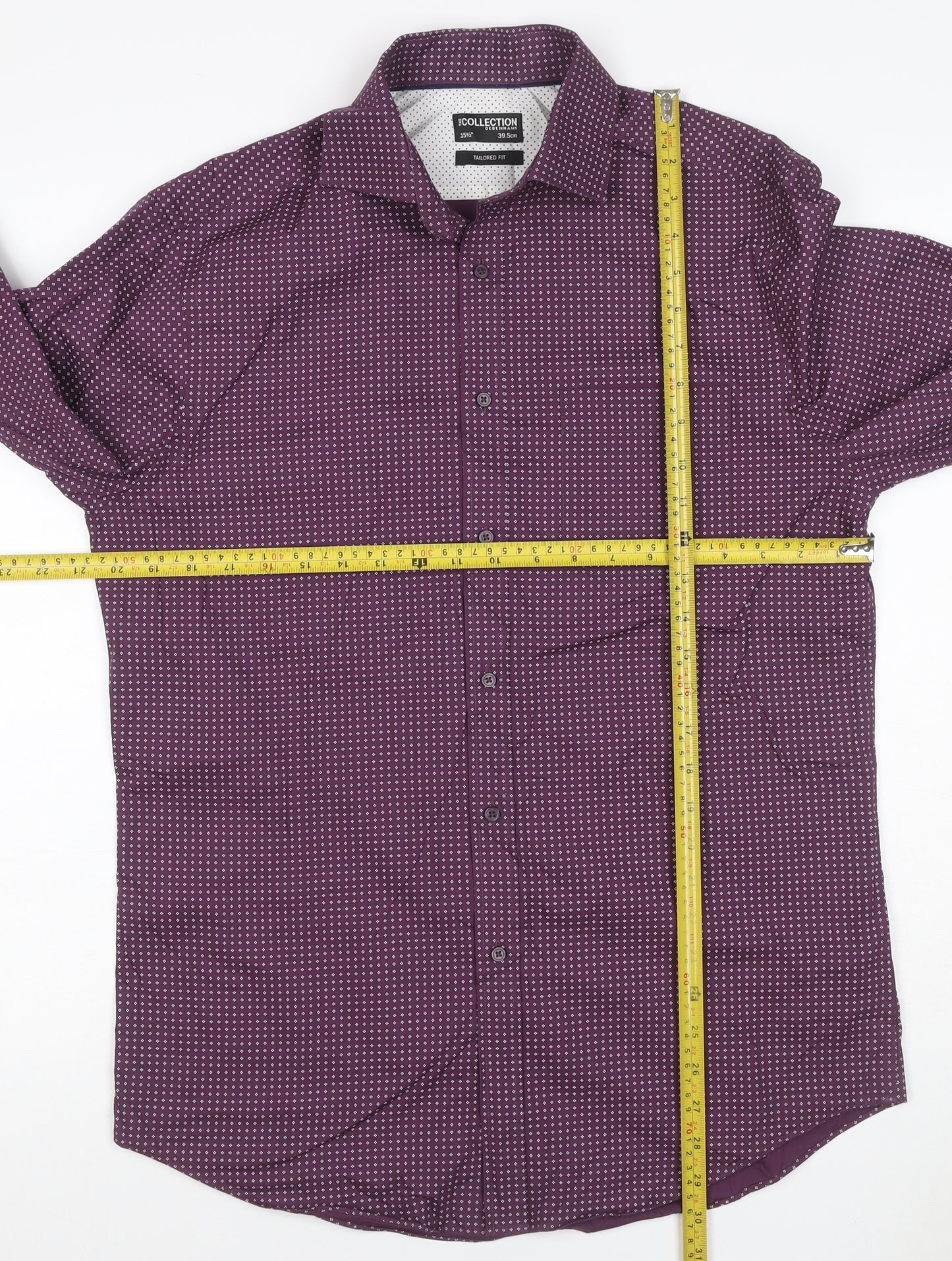 The Collection Debenhams Men Purple 15.5 Slim Geometric Shirt
