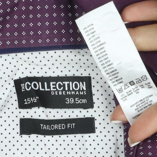 The Collection Debenhams Men Purple 15.5 Slim Geometric Shirt
