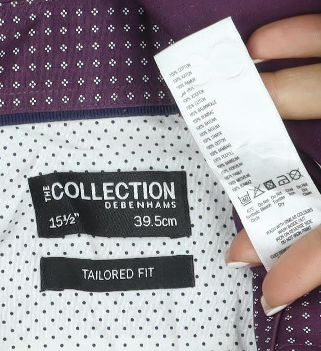 The Collection Debenhams Men Purple 15.5 Slim Geometric Shirt