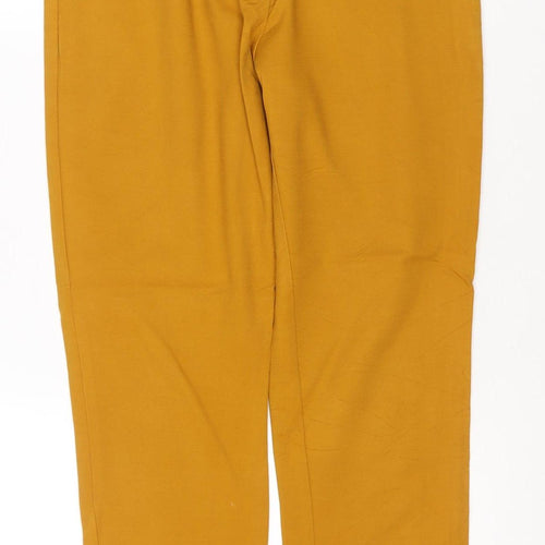 F&F Women’s Mustard Yellow Wide-Leg Trousers UK 12 Viscose