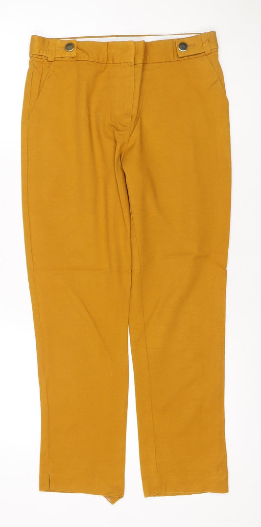 F&F Women’s Mustard Yellow Wide-Leg Trousers UK 12 Viscose