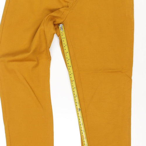 F&F Women’s Mustard Yellow Wide-Leg Trousers UK 12 Viscose