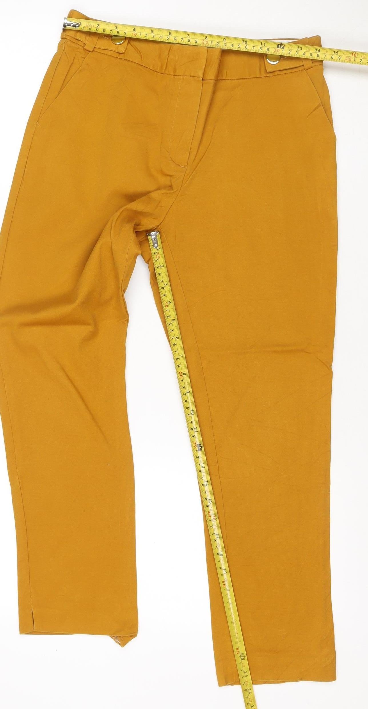 F&F Women’s Mustard Yellow Wide-Leg Trousers UK 12 Viscose