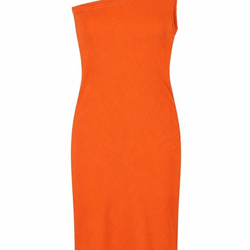 Threadbare Women Orange Size 8 Midi Knit Sleeveless Jumper Dress