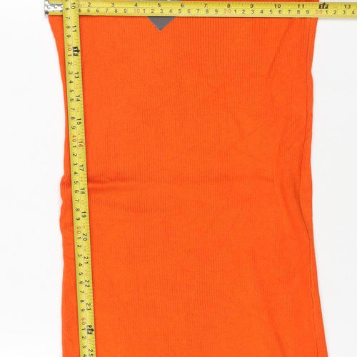 Threadbare Women Orange Size 8 Midi Knit Sleeveless Jumper Dress