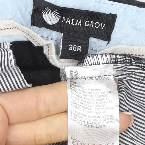 Palm Grove Men’s Black 36 Regular Straight Stretch Chino Trousers