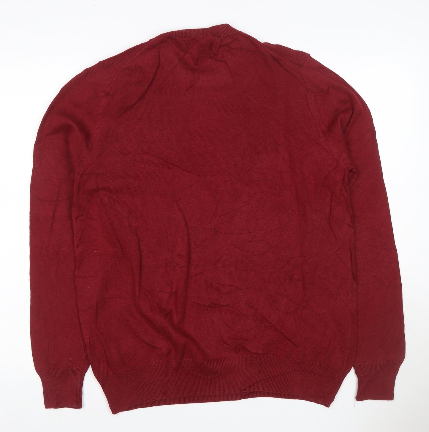 Marks and Spencer Men's Red M Fine Pure Cotton Crew Neck Jumper