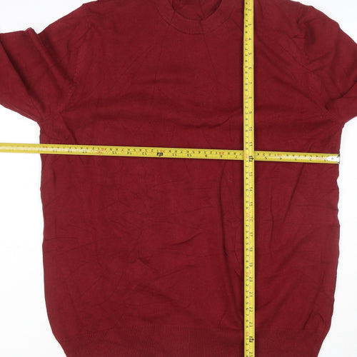 Marks and Spencer Men's Red M Fine Pure Cotton Crew Neck Jumper