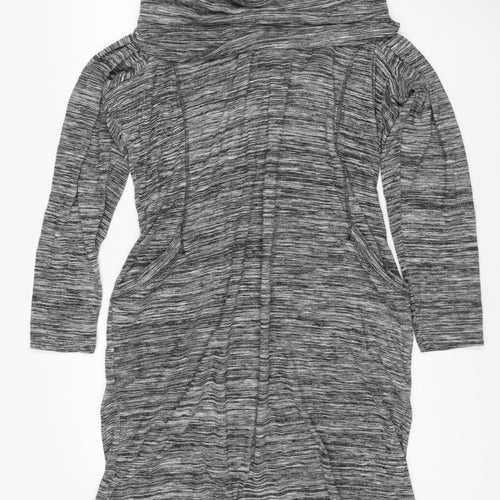 M&S Collection Women Grey UK 18 Shift Dress V-Neck Long Sleeve
